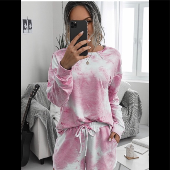 Berry Tie Dye Lounge Shorts - Picture 2 of 8